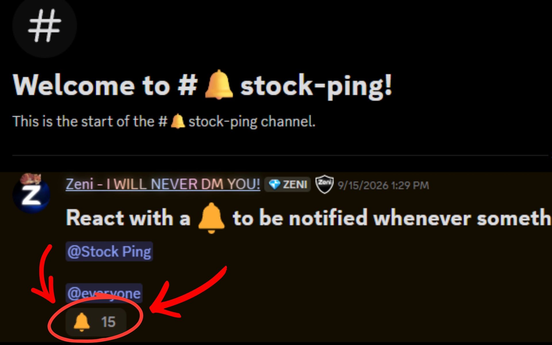 React with 🔔